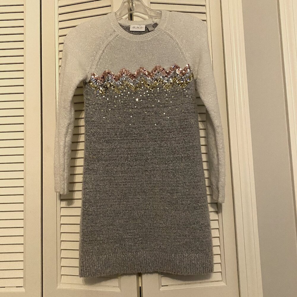Children's Place Sweater Dress Size 7/8 with sequin detailing